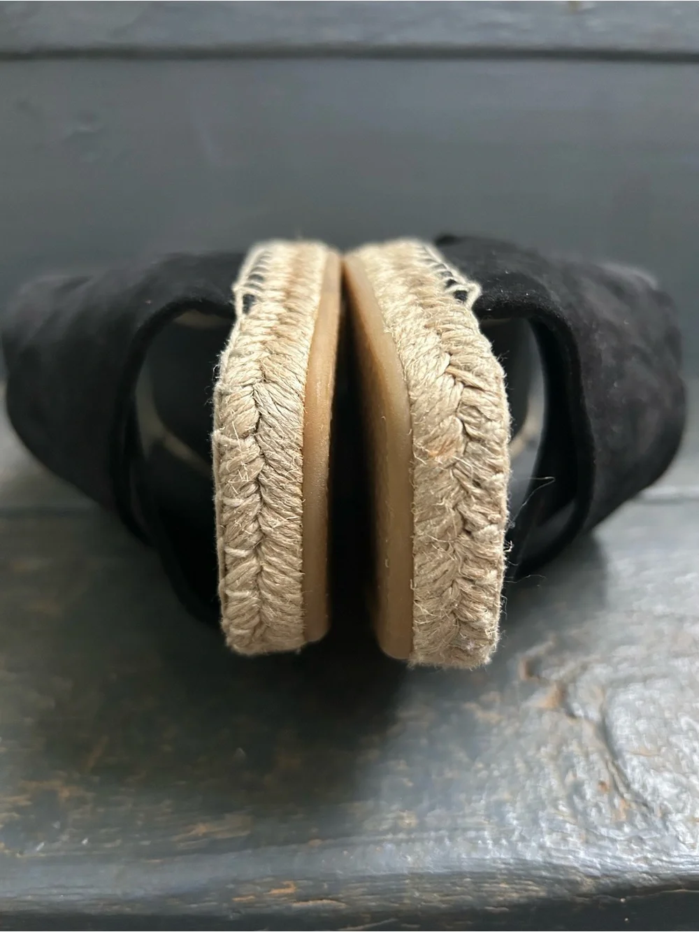 Vince “Gaelan” Square  Toe Crisscross Espadrille Wedge Sandals